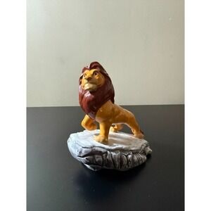 Disney Lion King Simba Vintage Ceramic Figurine 5" Brown Yellow Animal Statue